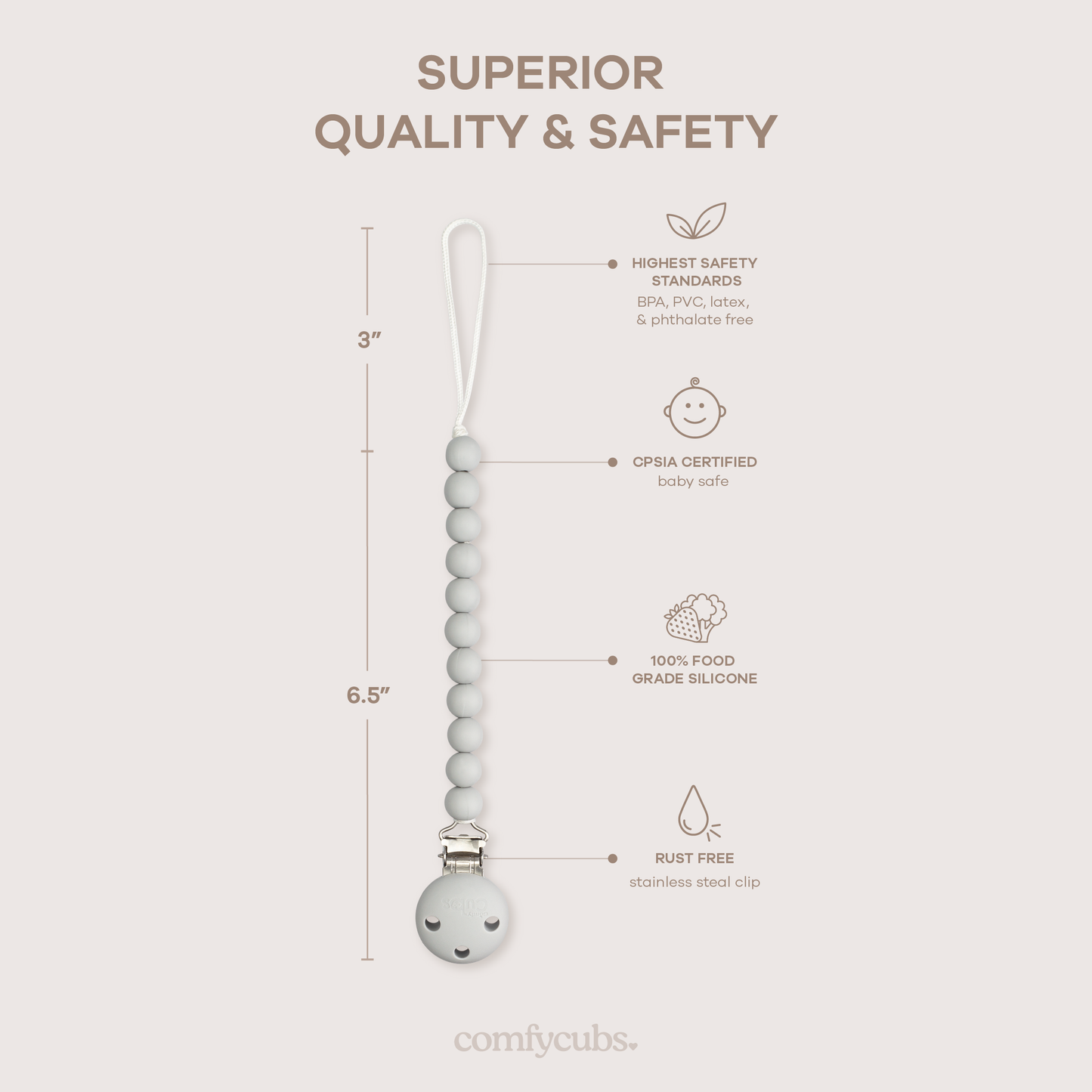 Pacifier Clips by Comfy Cubs