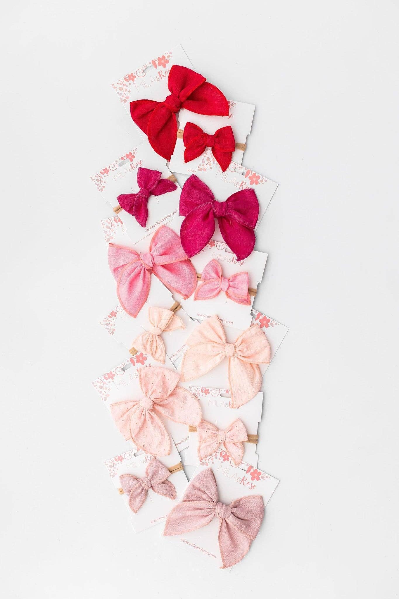 Classic Hair Bow - Petal Pink Eyelet