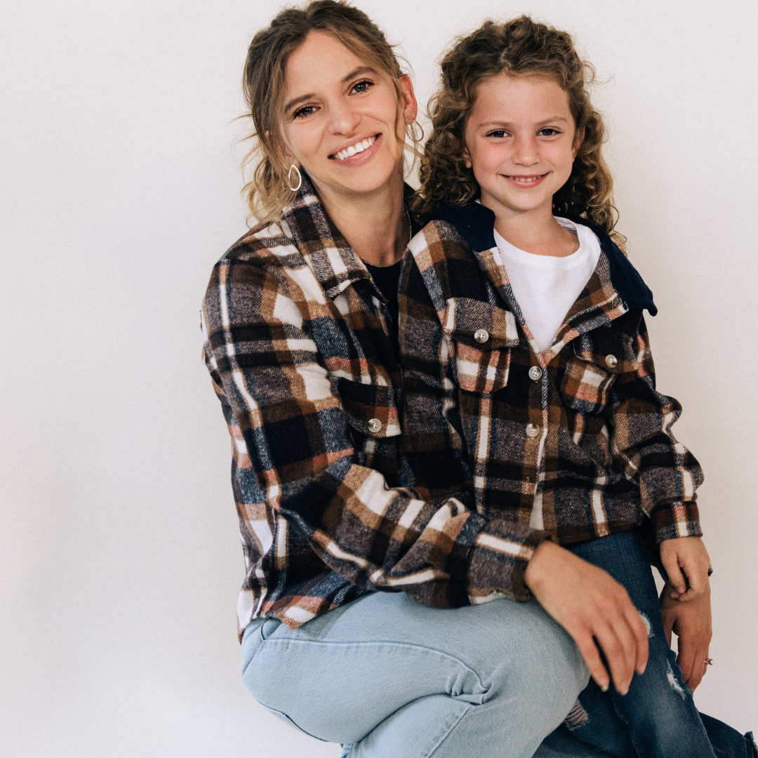 Navy Copper Plaid Flannel - Child