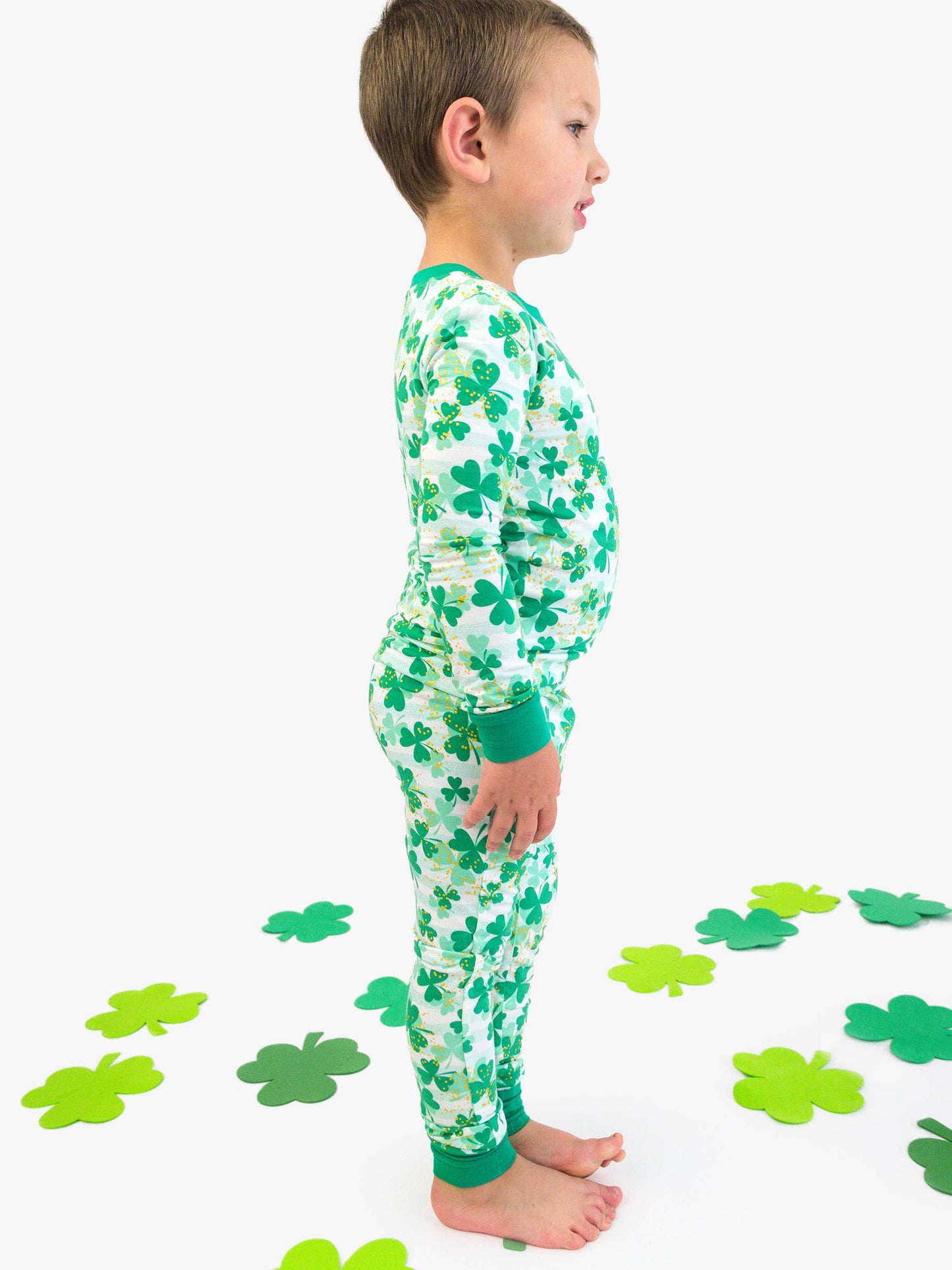 SoftSnooze™ Kids Bamboo Viscose Clover Field Long Sleeve Pajama Set