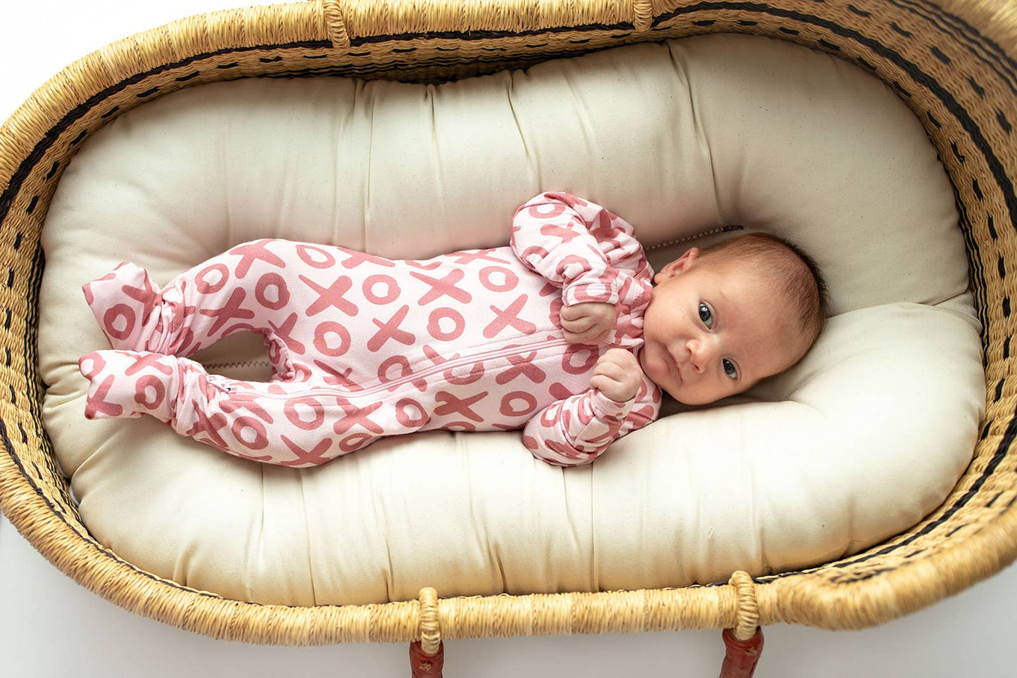 Valentine's Day XOXO Bamboo Newborn Zipper Pajamas Sleepers