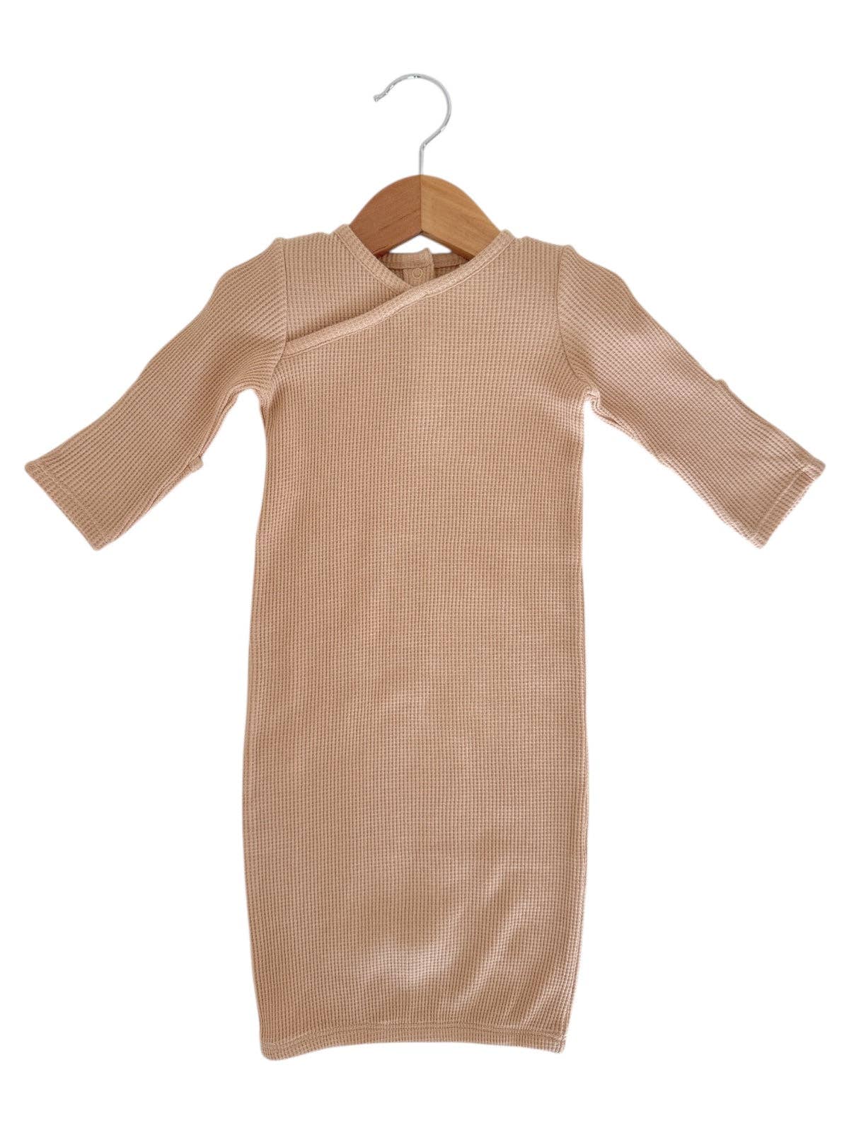 Organic Waffle Gown, Tan
