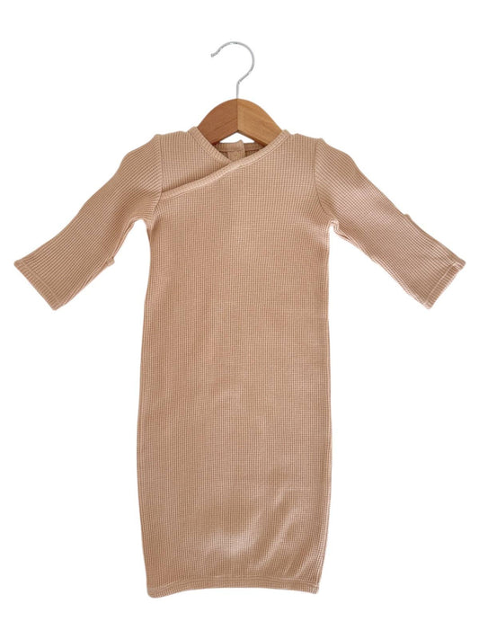 Organic Waffle Gown, Tan