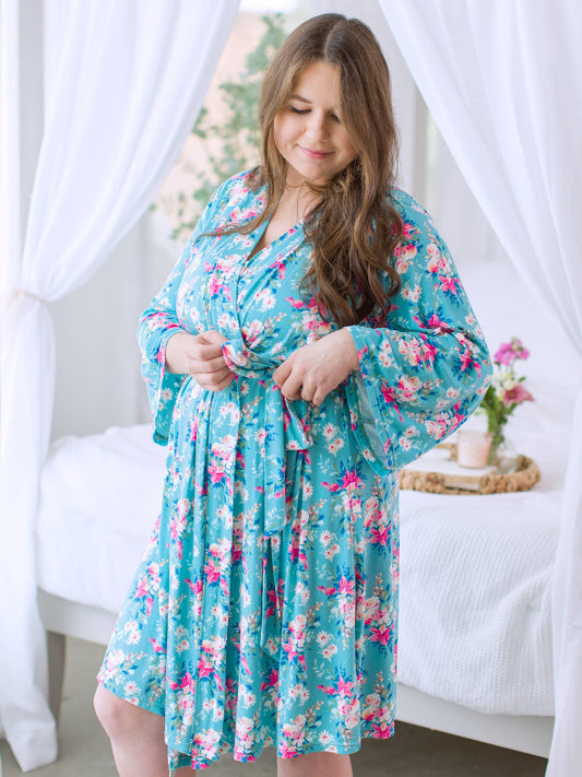 SoftSnooze™ Women's Bamboo Viscose Fancy Me Floral Mommy & Me Maternity Robe