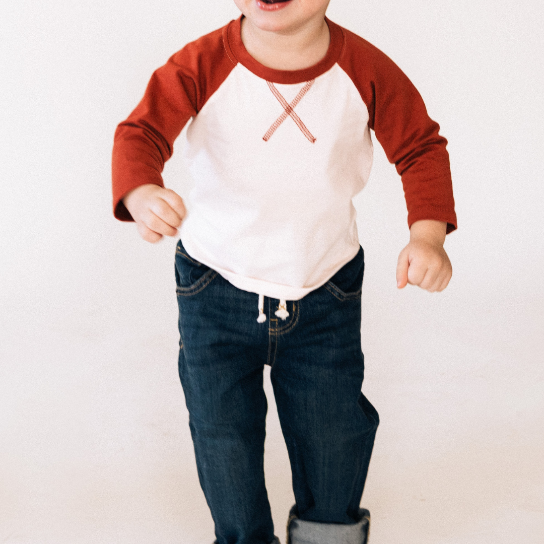 Raglan Baseball Tee Rust- Infant