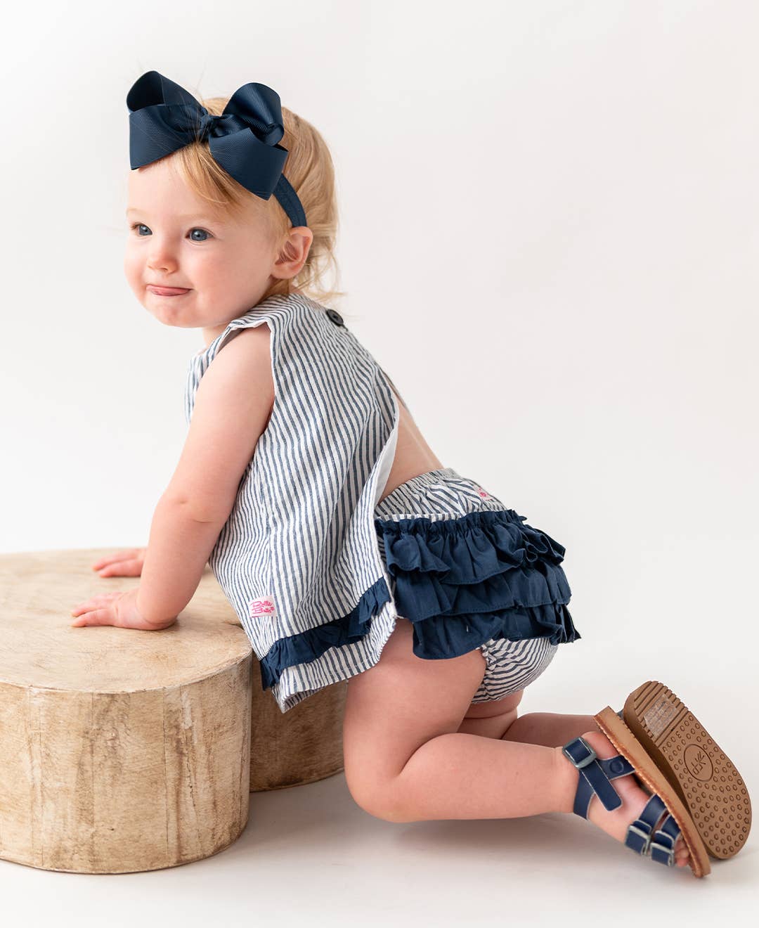 Girls Dark Navy Bow Headband