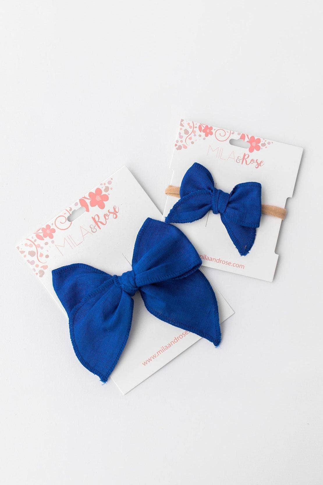 Classic Hair Bow - Royal Blue