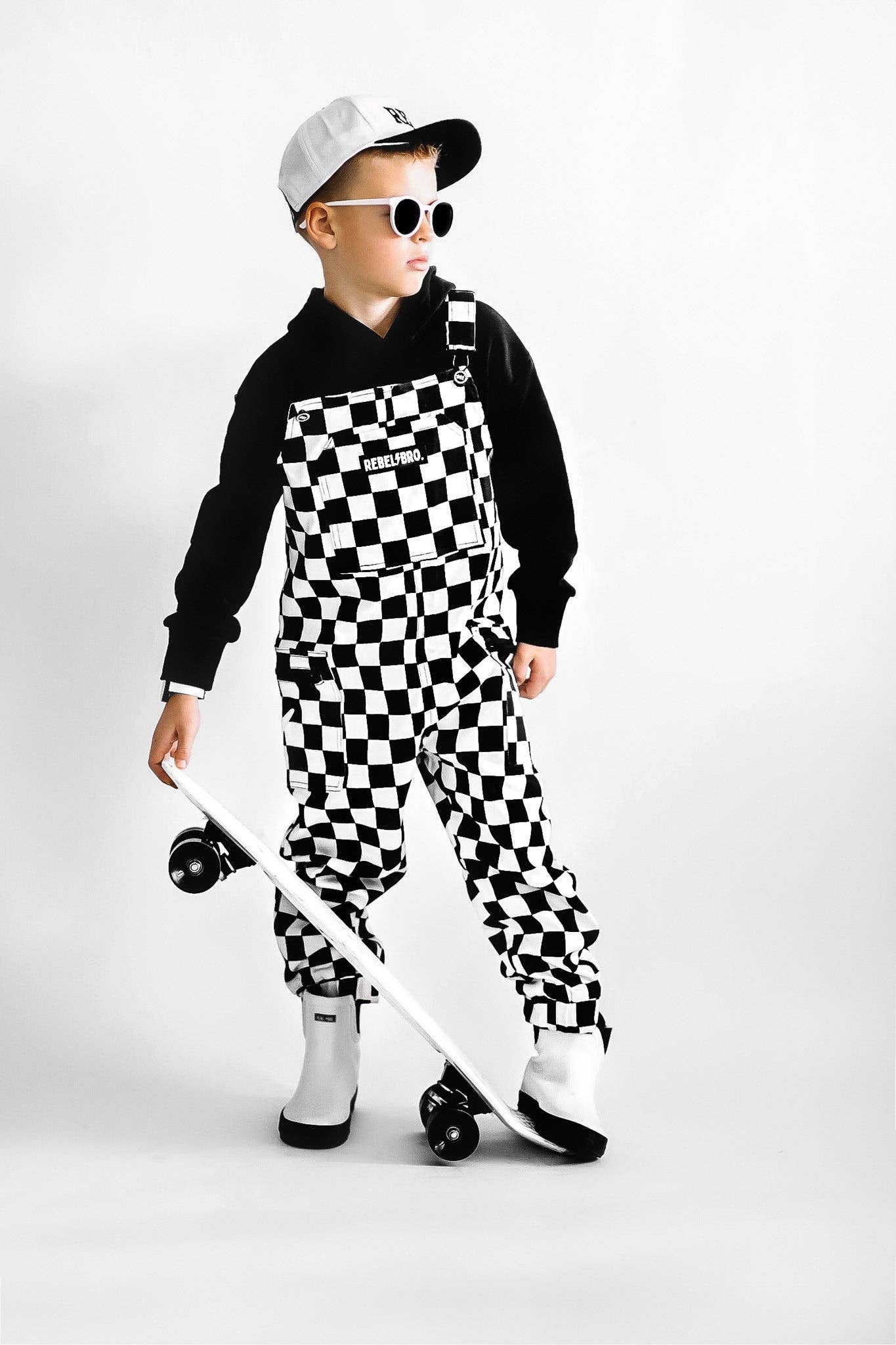 Live Fast Checkered Overalls in Venice