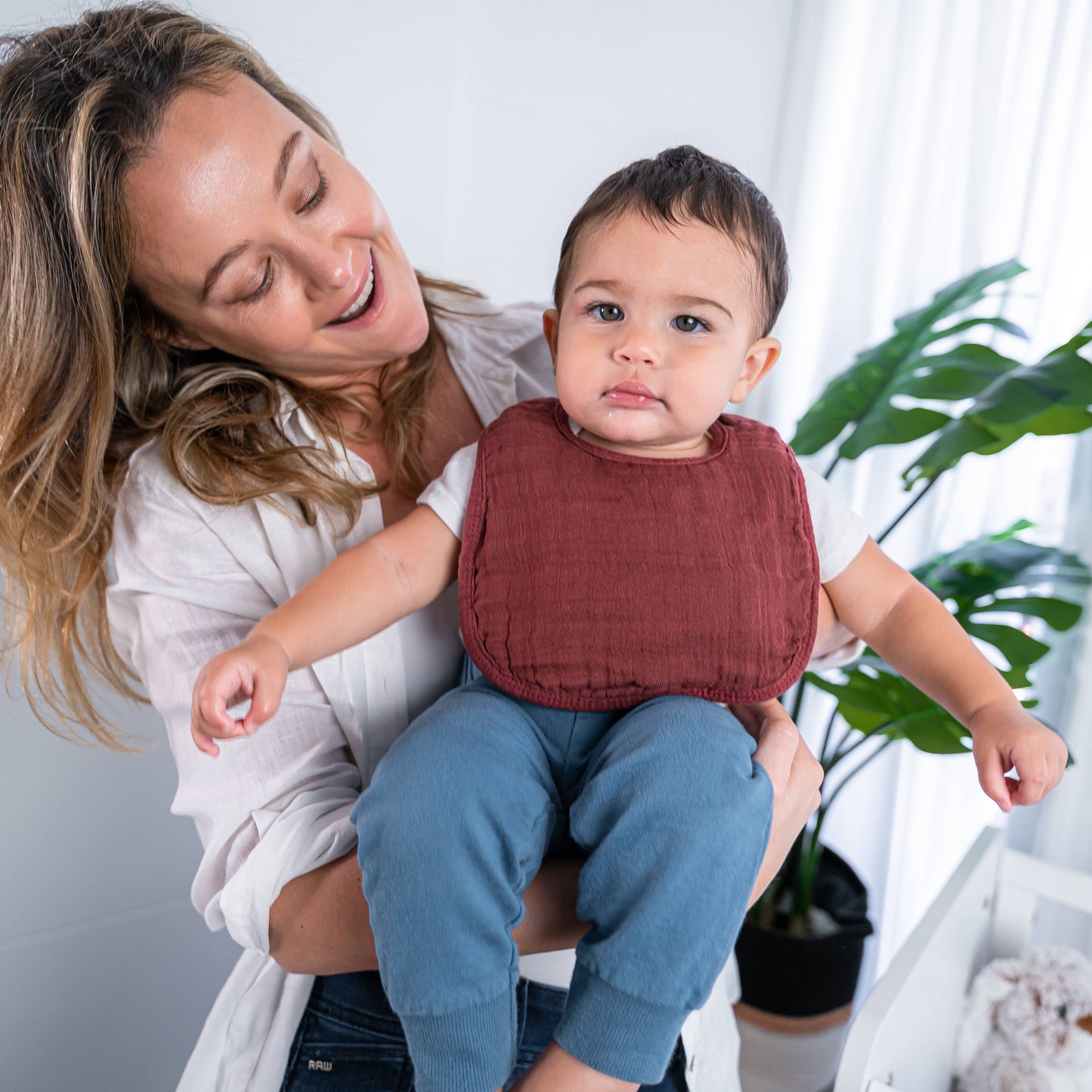 Muslin Cotton Baby Bibs Adjustable Size by Comfy Cubs