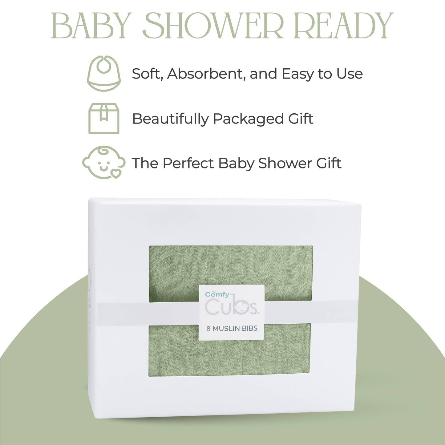 Muslin Cotton Baby Bibs Adjustable Size by Comfy Cubs