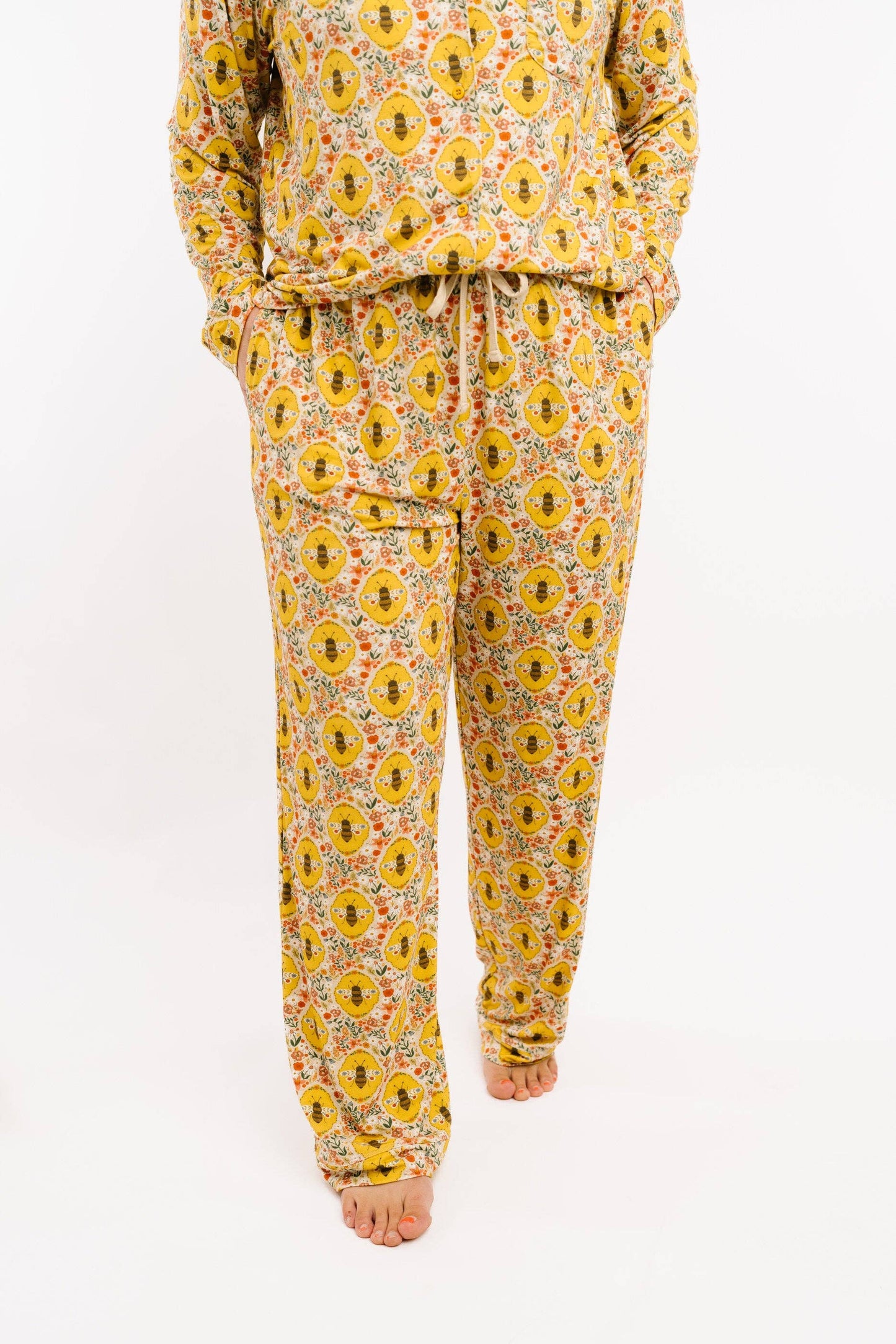 Sweet Bee Women's Button Up Long Sleeve Set