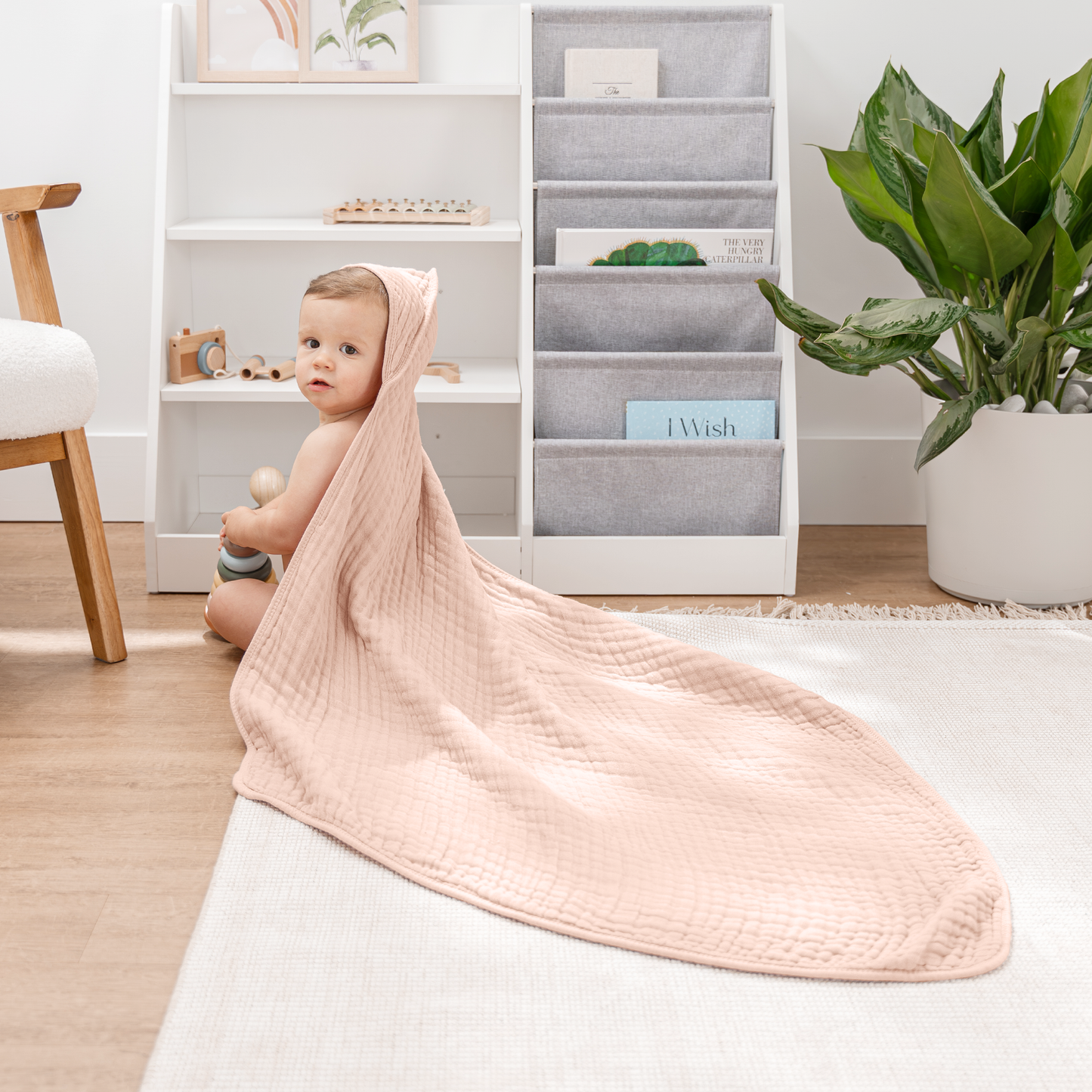 Hooded Baby Towels 6 Layer Muslin Cotton Towel for Kids