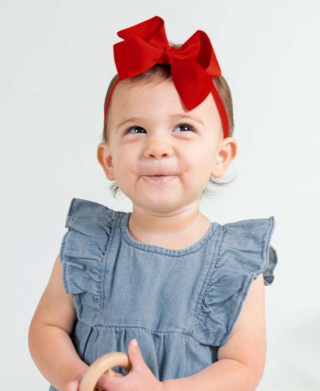 Girls Red Bow Headband