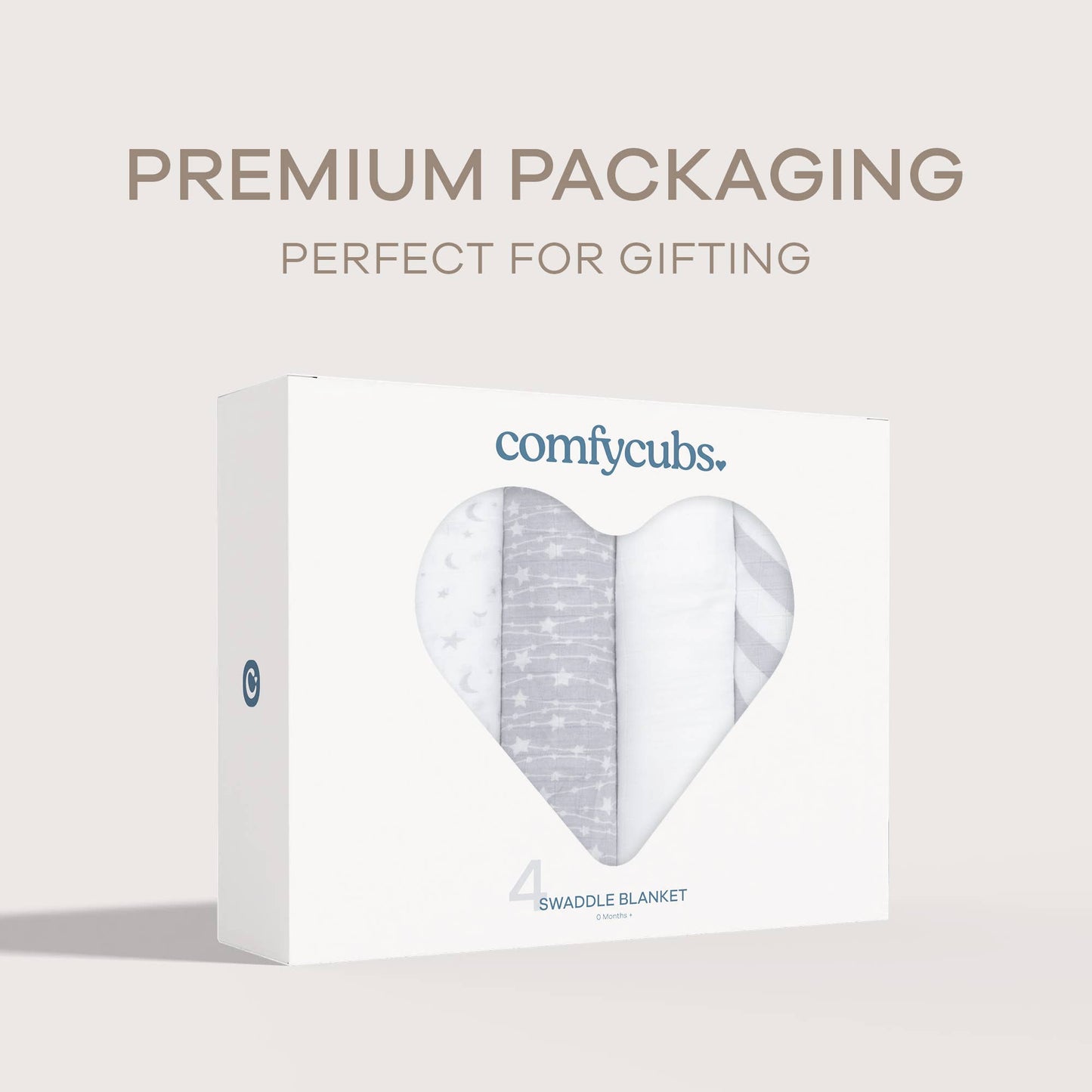 Baby Muslin Swaddle Blankets, 4 Pack by Comfy Cubs