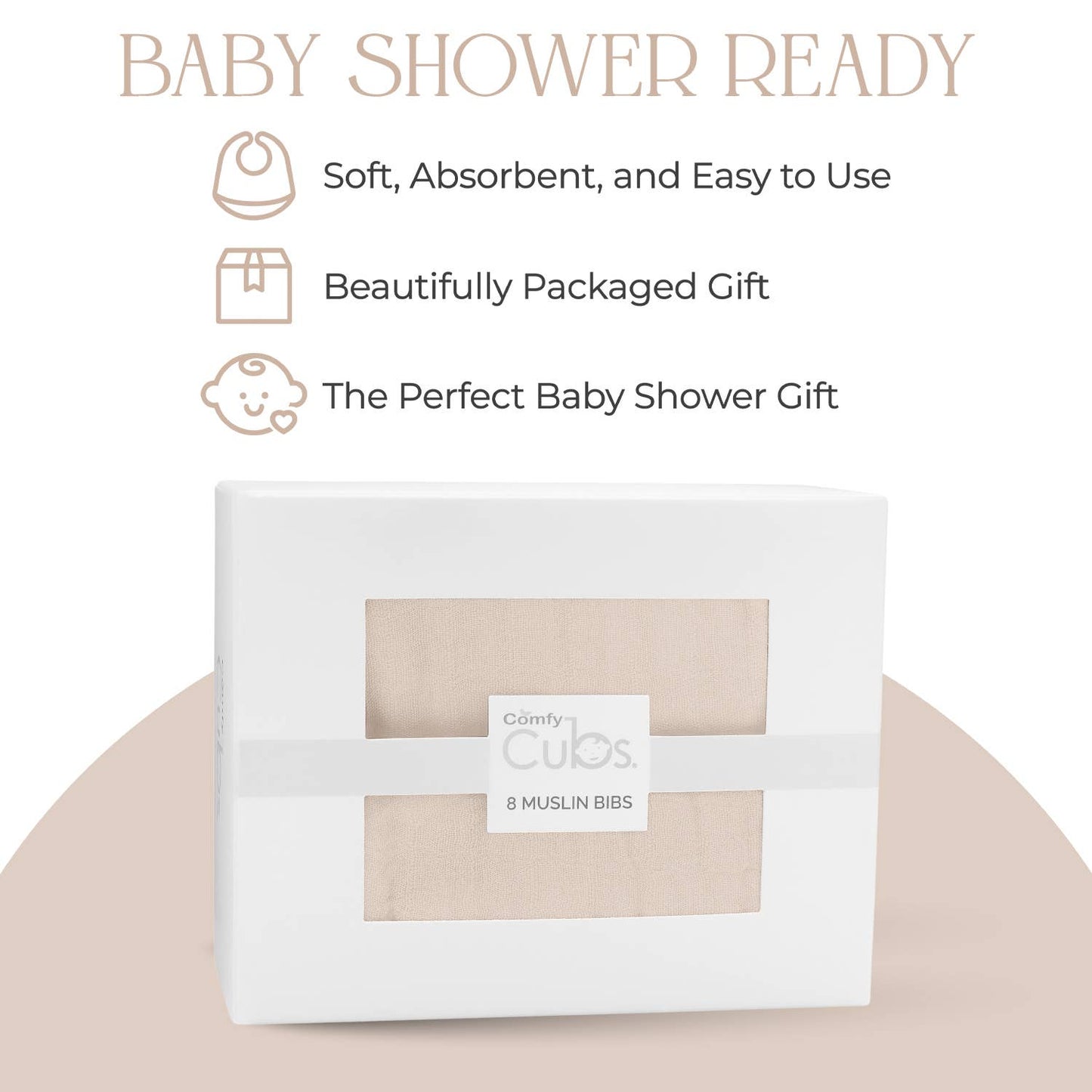 Muslin Cotton Baby Bibs Adjustable Size by Comfy Cubs