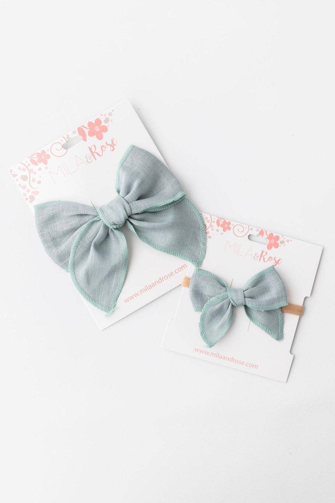 Classic Hair Bow - Sage
