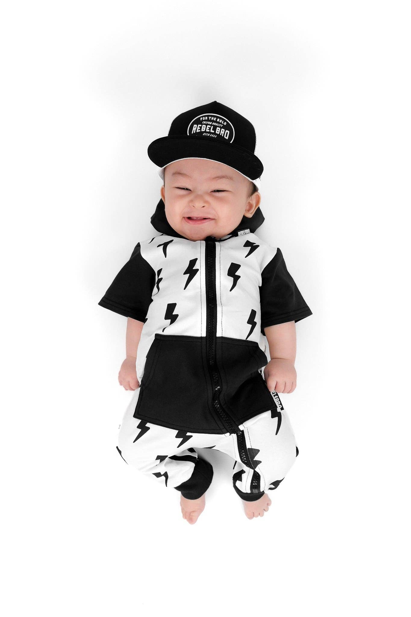 Hooded Rebel Short Sleeve Romper in Bowie