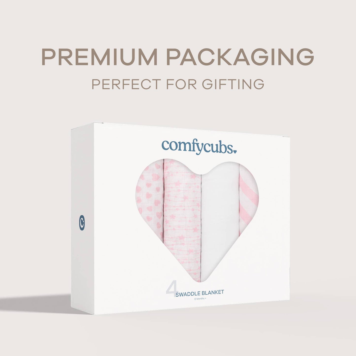 Baby Muslin Swaddle Blankets, 4 Pack by Comfy Cubs