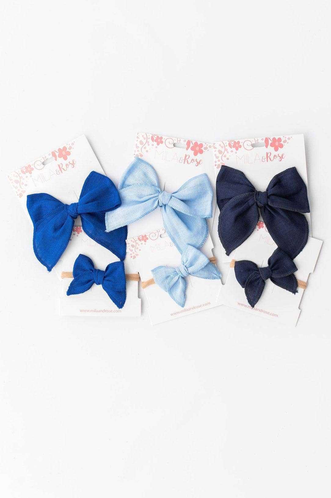 Classic Hair Bow - Royal Blue