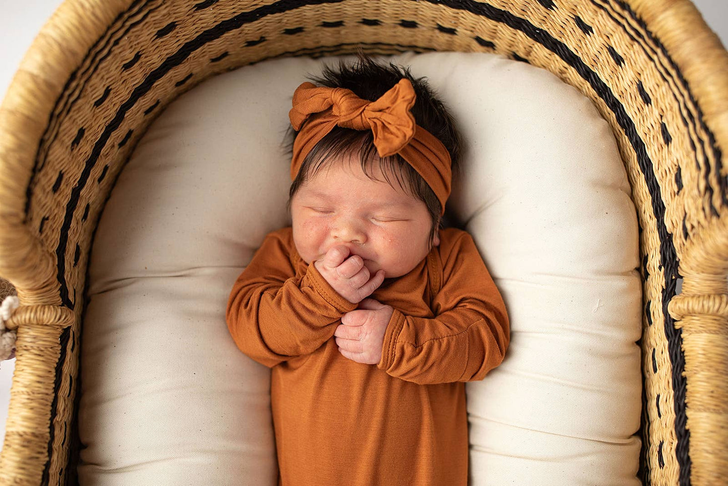 Saddle Longhorn Orange Western Knotted Newborn Baby Gown