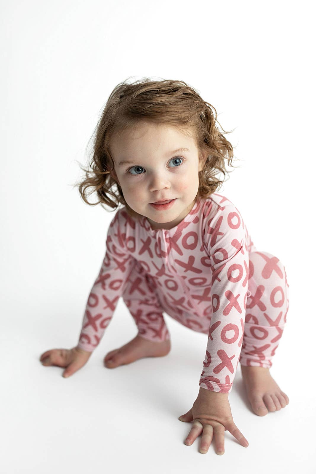 Valentine's Day XOXO Bamboo Newborn Zipper Pajamas Sleepers