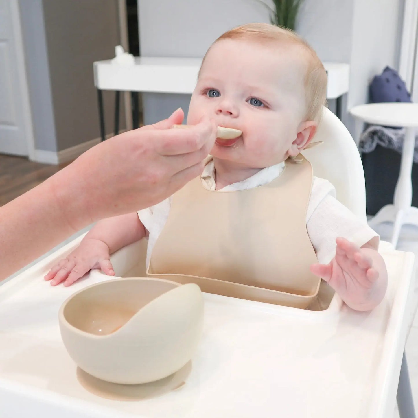 Silicone Bib - Almond