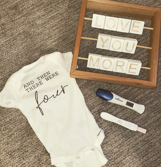 Then There Were Four  Pregnancy Announcement Onesie