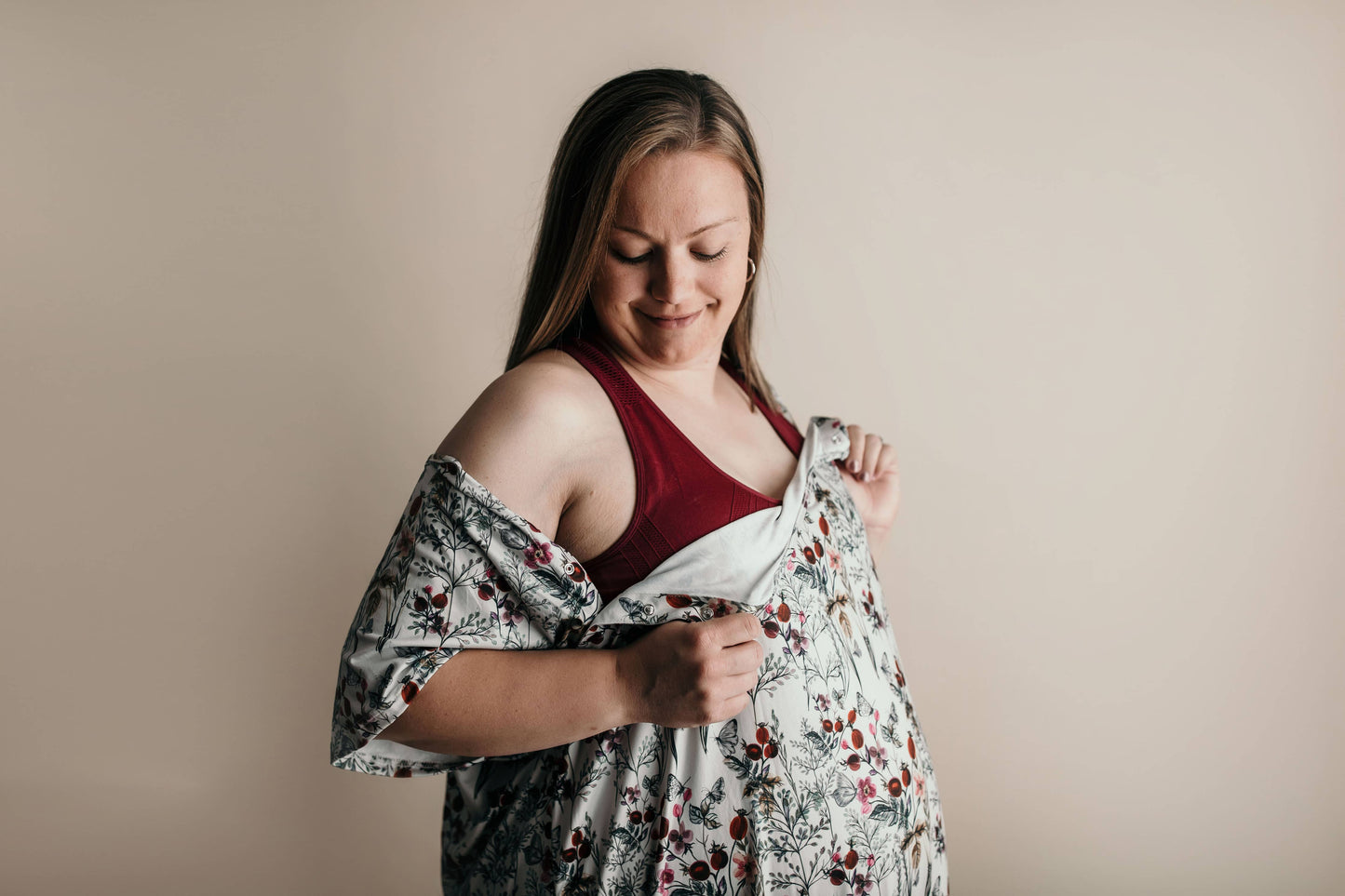 Floral Mommy Labor and Delivery/ Nursing Gown