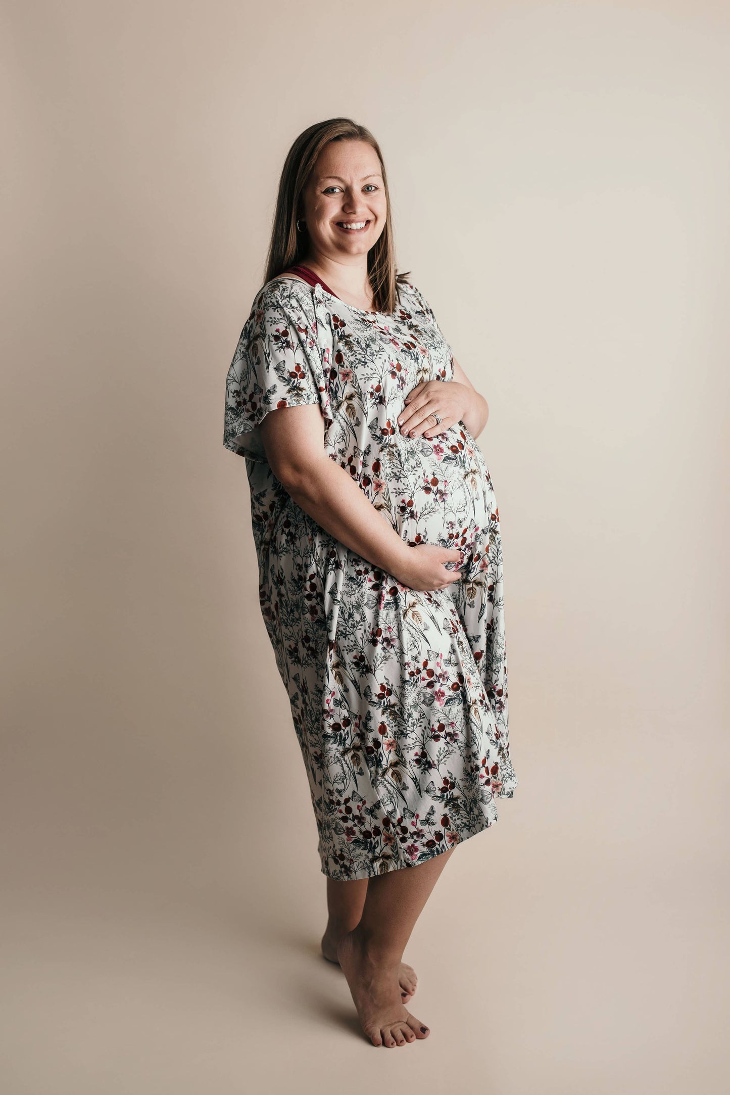 Floral Mommy Labor and Delivery/ Nursing Gown