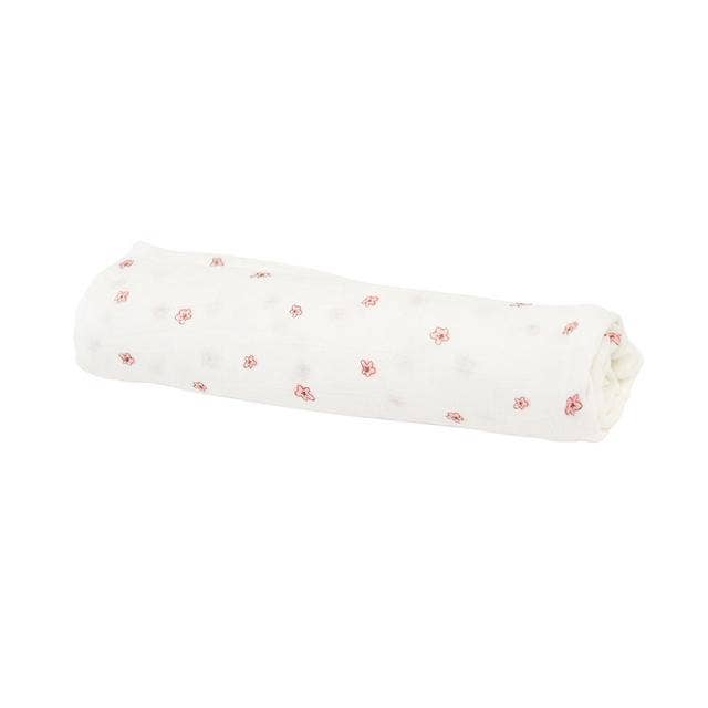 Pink Flower Bamboo Muslin Swaddle