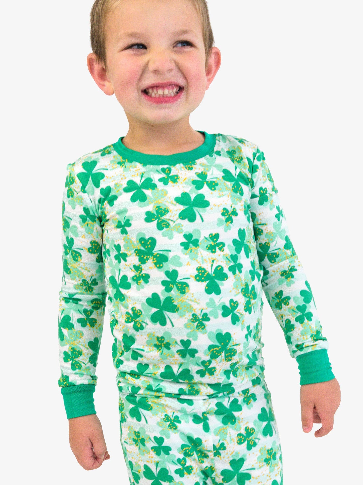 SoftSnooze™ Kids Bamboo Viscose Clover Field Long Sleeve Pajama Set