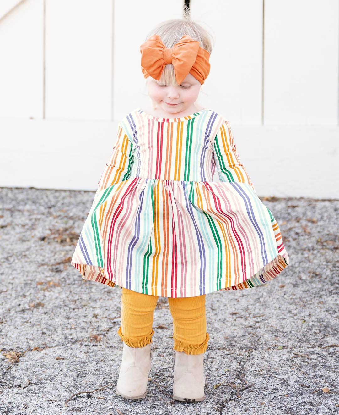 Girls Honey Rib Knit Footless Ruffled Tights