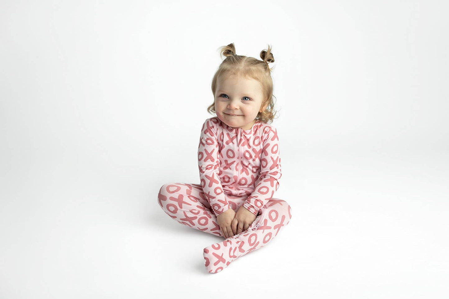 Valentine's Day XOXO Bamboo Newborn Zipper Pajamas Sleepers
