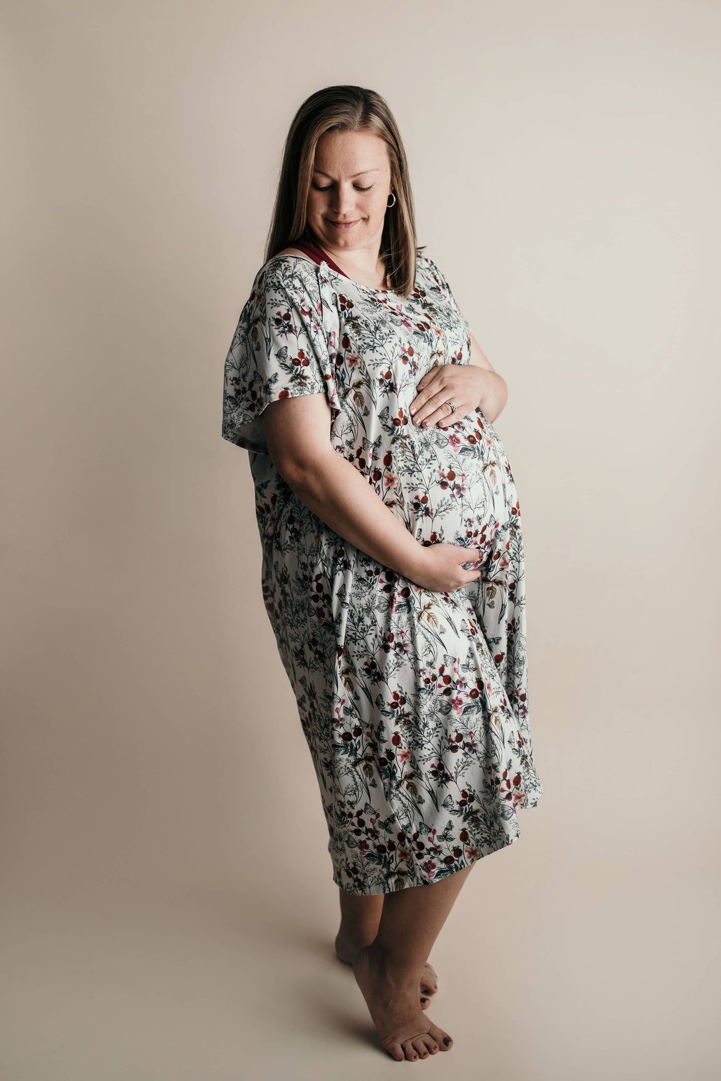 Floral Mommy Labor and Delivery/ Nursing Gown