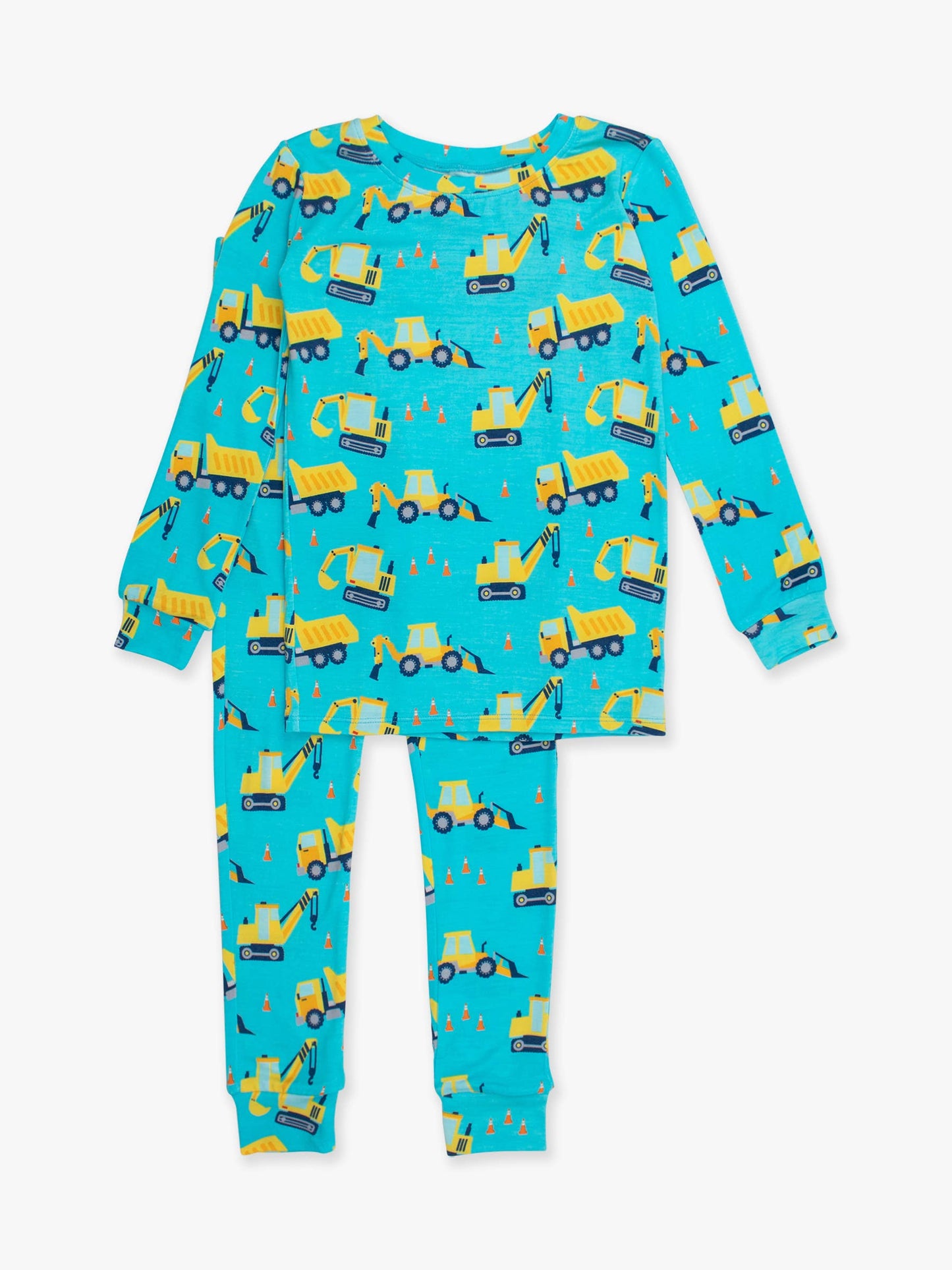 SoftSnooze™ Kids Bamboo Viscose Under Construction Long Sleeve Pajama Set