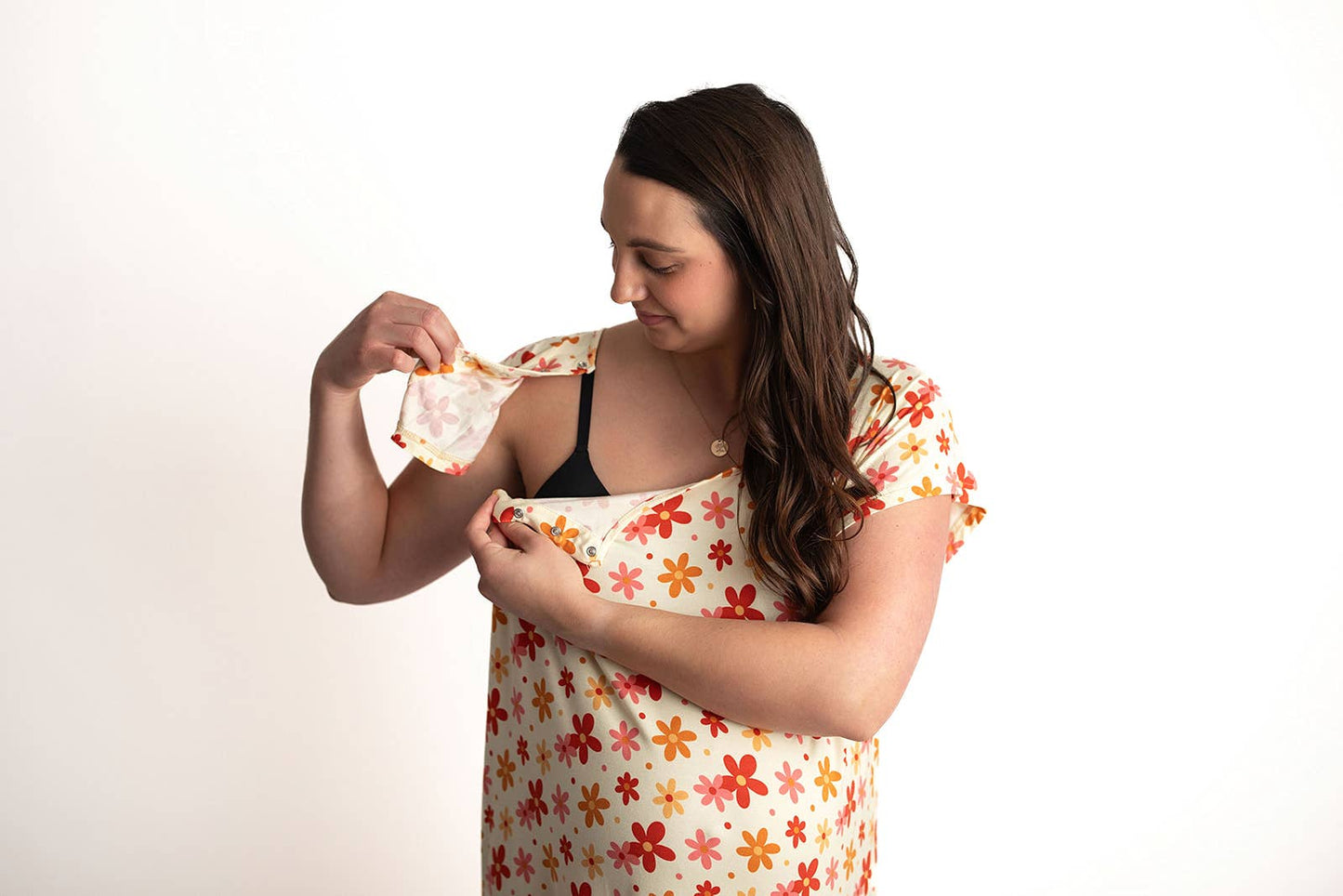 Groovy Floral Maternity Mommy Labor & Delivery/ Nursing Gown