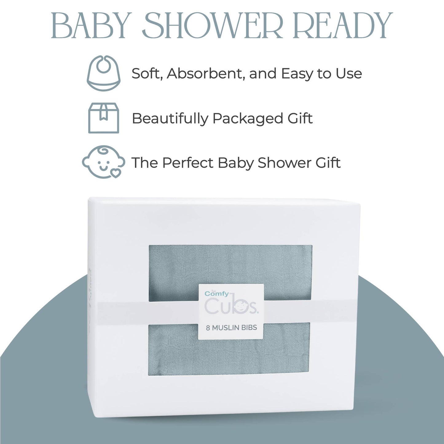 Muslin Cotton Baby Bibs Adjustable Size by Comfy Cubs