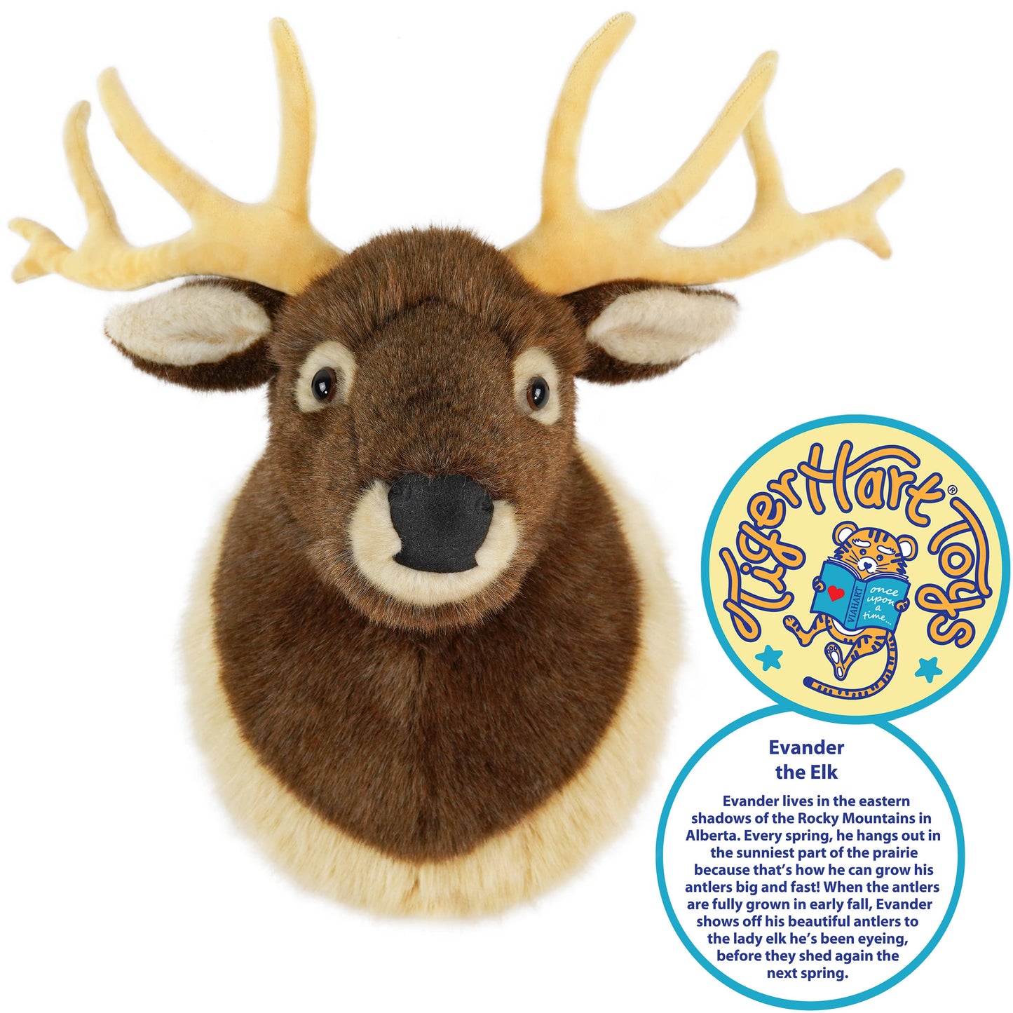Evander the Elk Head | 25 Inch Stuffed Animal Plush