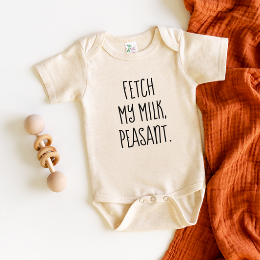 Funny Baby Onesie, Fetch My Milk Peasant