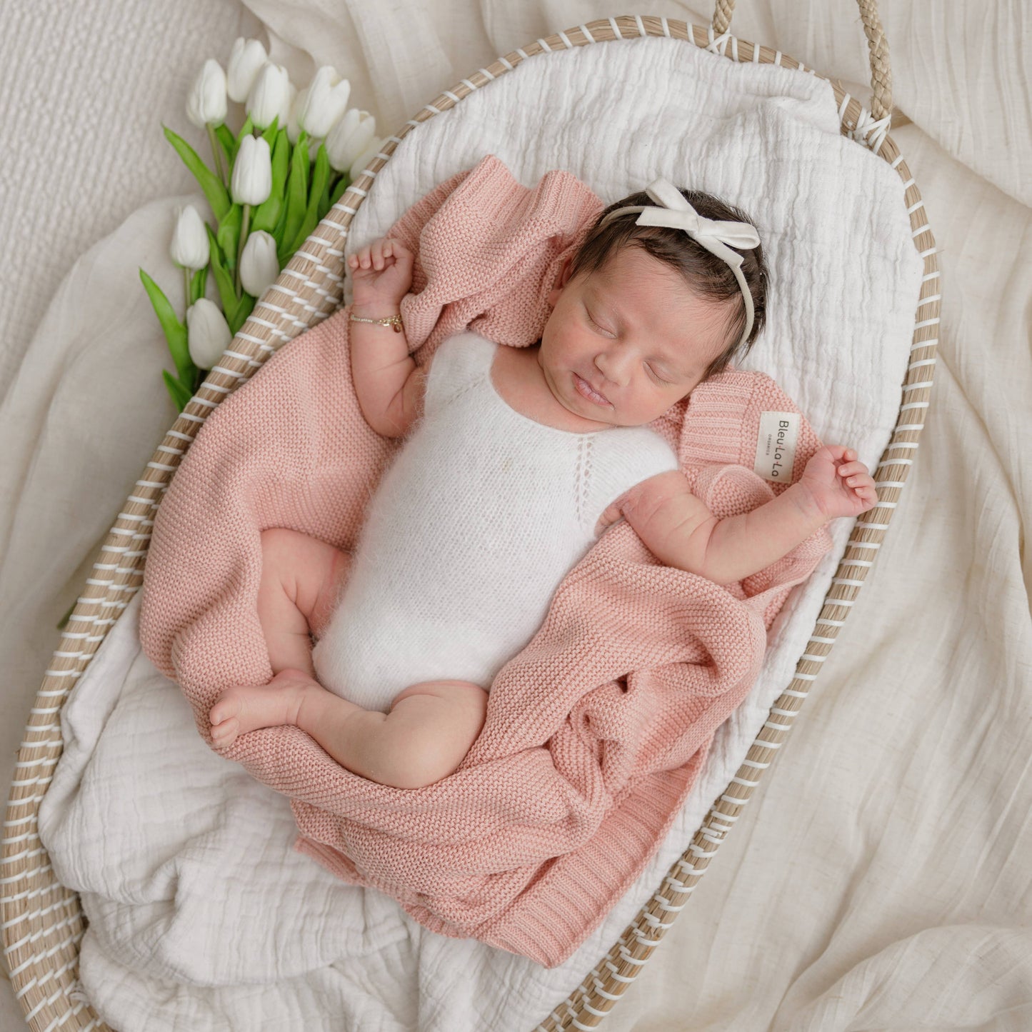 Heritage Knit 100% Organic Cotton Swaddle Baby Blanket