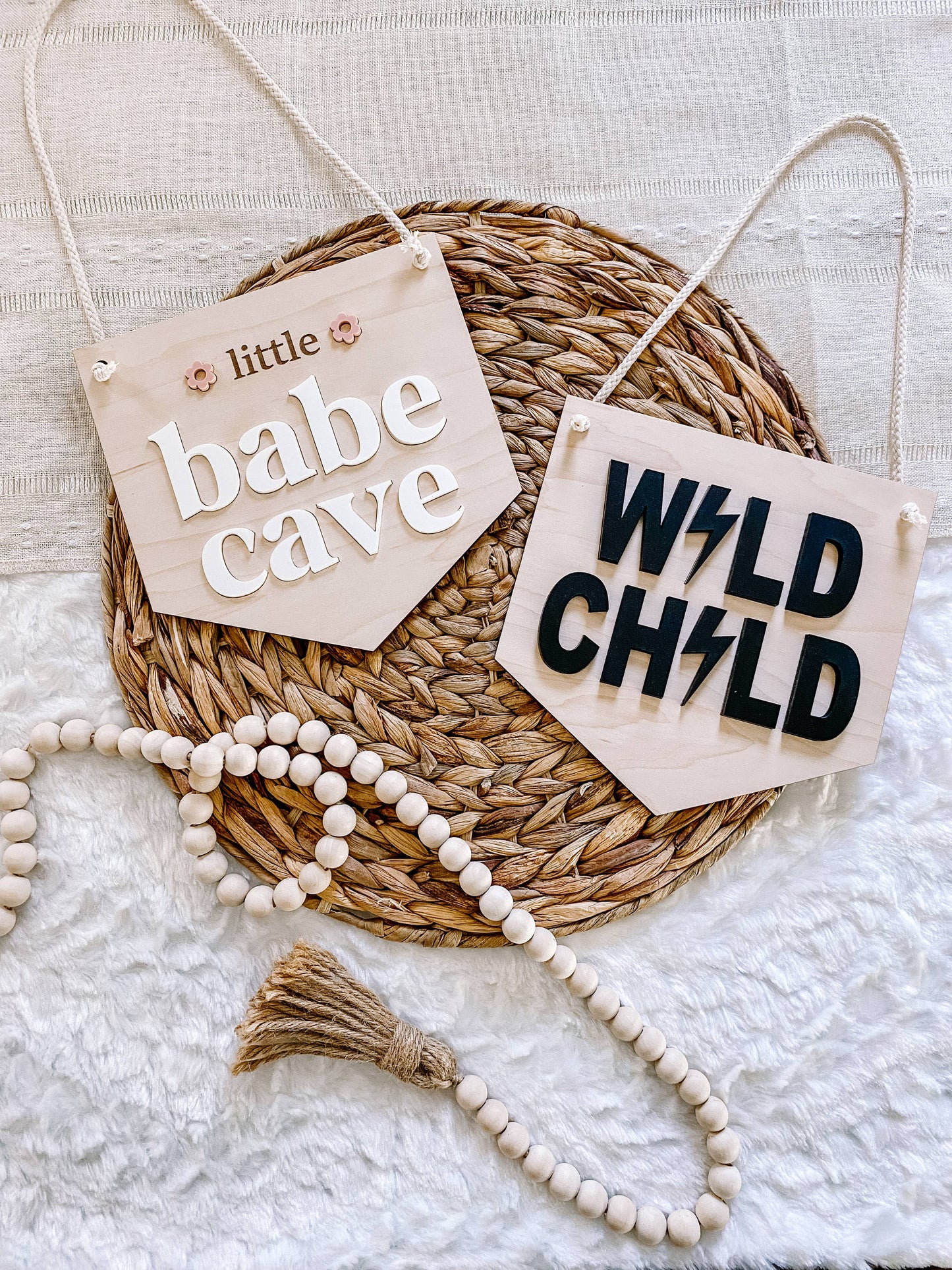 Wild Child Lightning Bolt Nursery Pennant Wall Sign