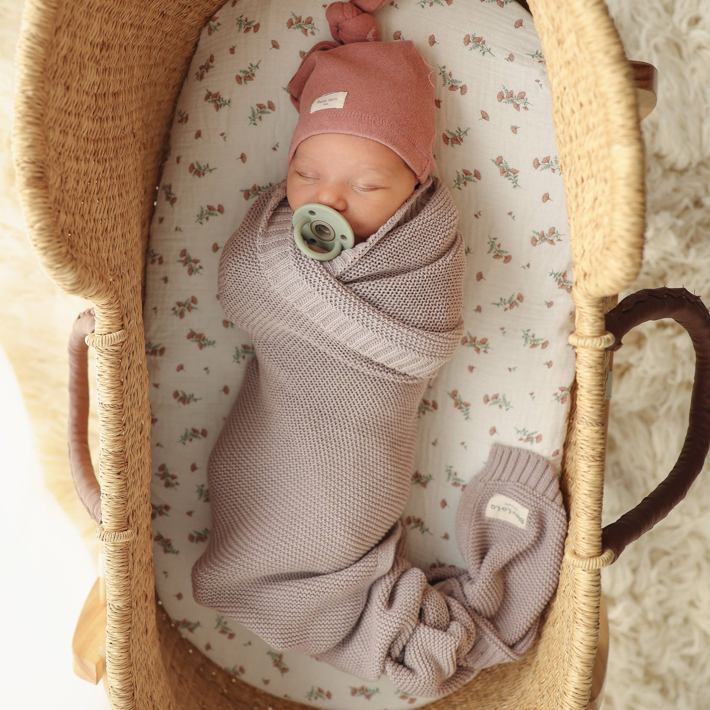 Heritage Knit 100% Organic Cotton Swaddle Baby Blanket