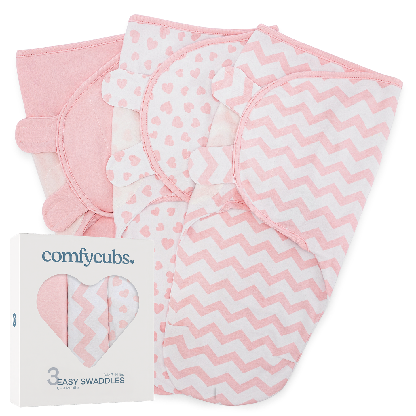 Baby Easy Swaddle Blankets - Pack of 3 by Comfy Cubs