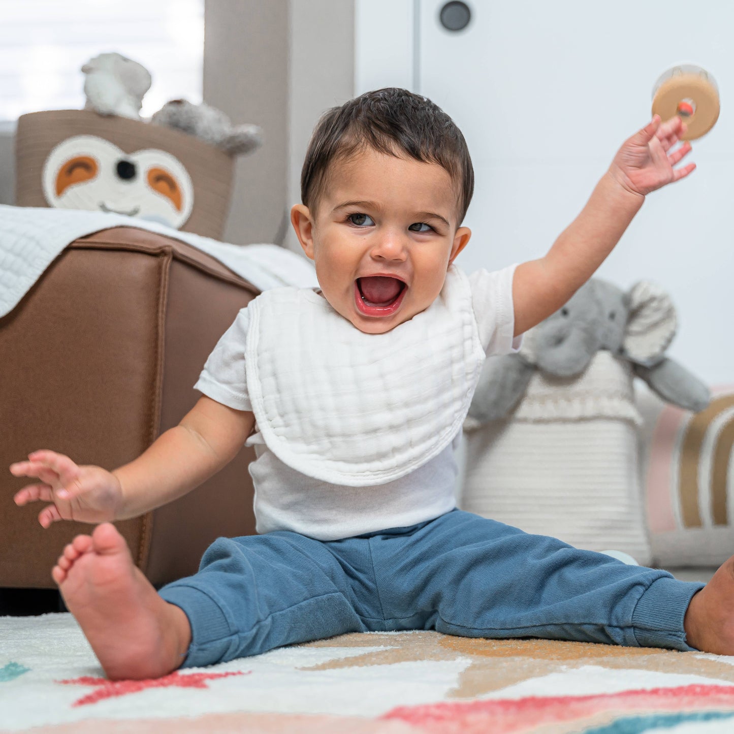 Muslin Cotton Baby Bibs Adjustable Size by Comfy Cubs