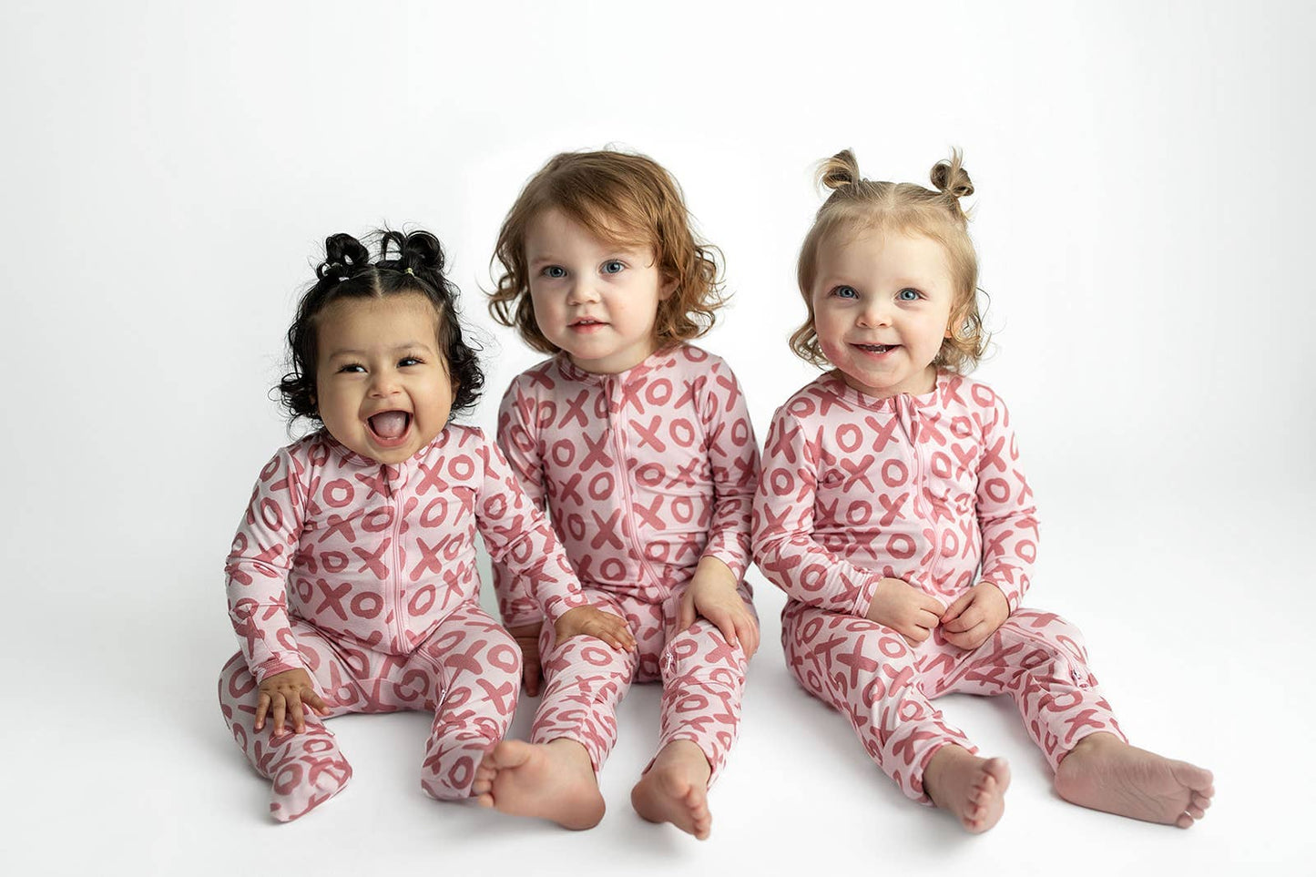 Valentine's Day XOXO Bamboo Newborn Zipper Pajamas Sleepers