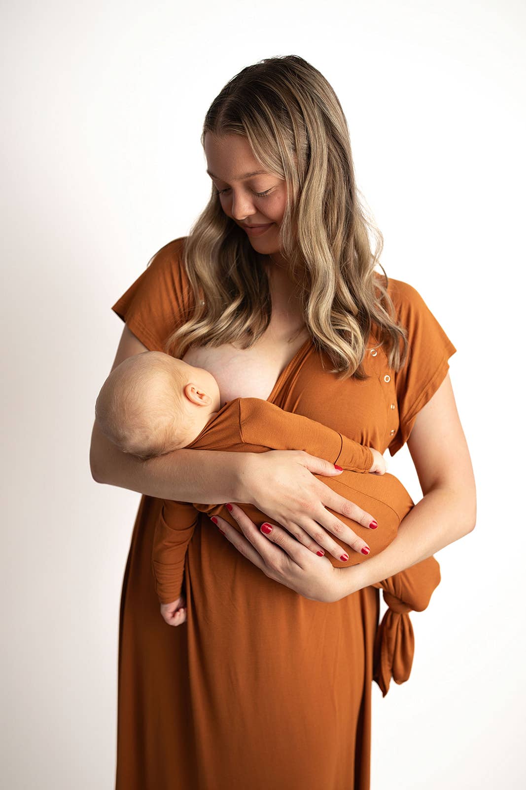 Saddle Orange Western Mommy Labor & Delivery/ Nursing Gown