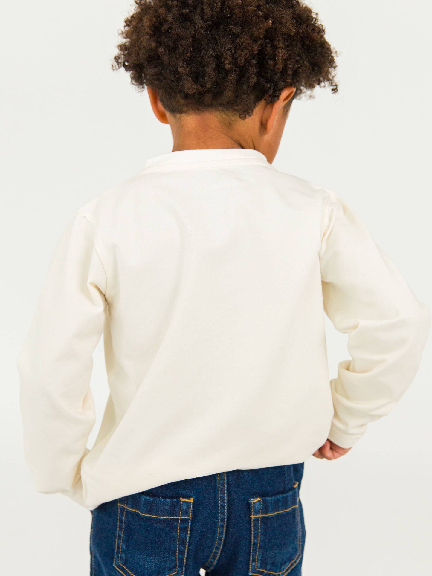 Boys Ivory Knit Long Sleeve Henley Tee