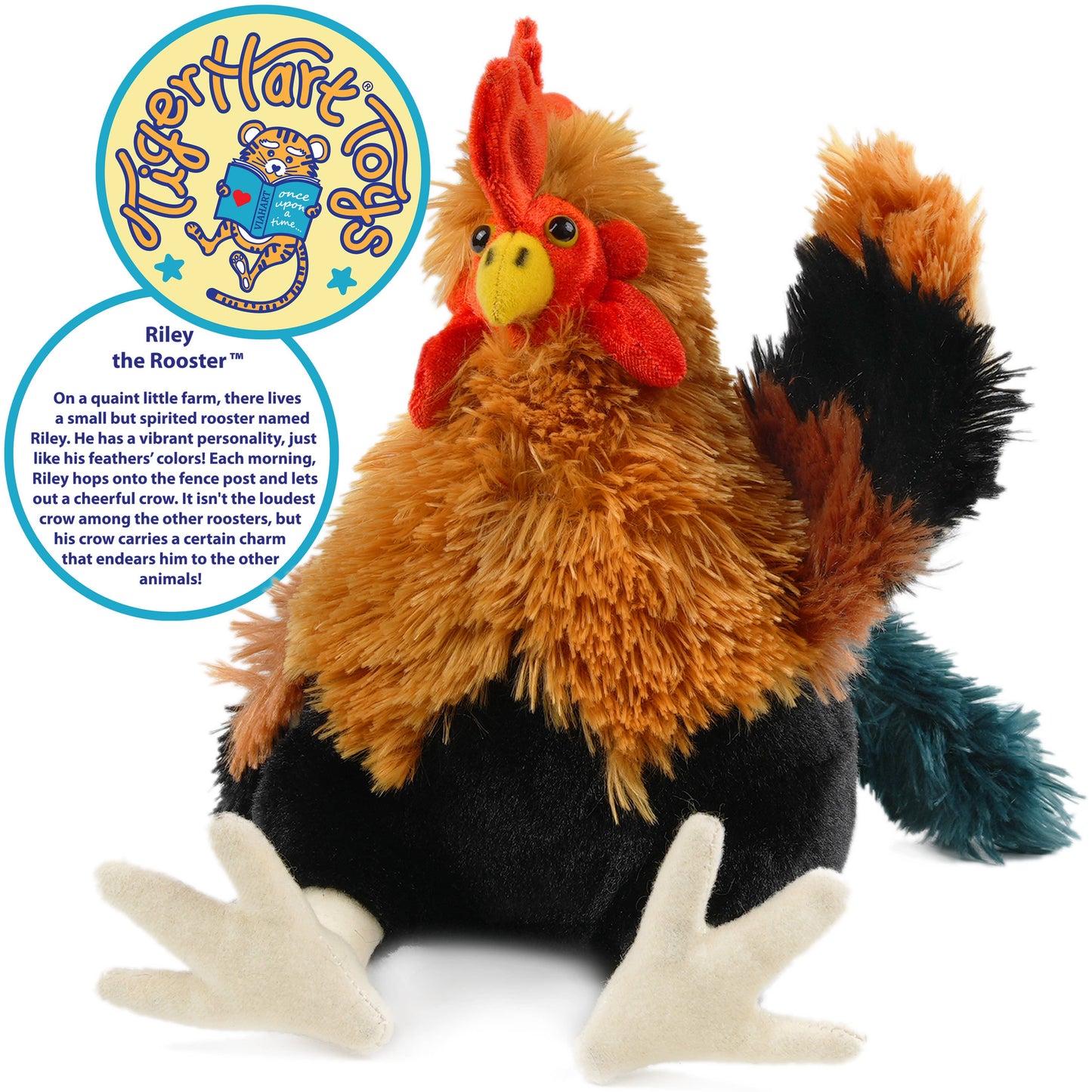 Riley The Rooster | 8 Inch Chicken Stuffed Animal Plush
