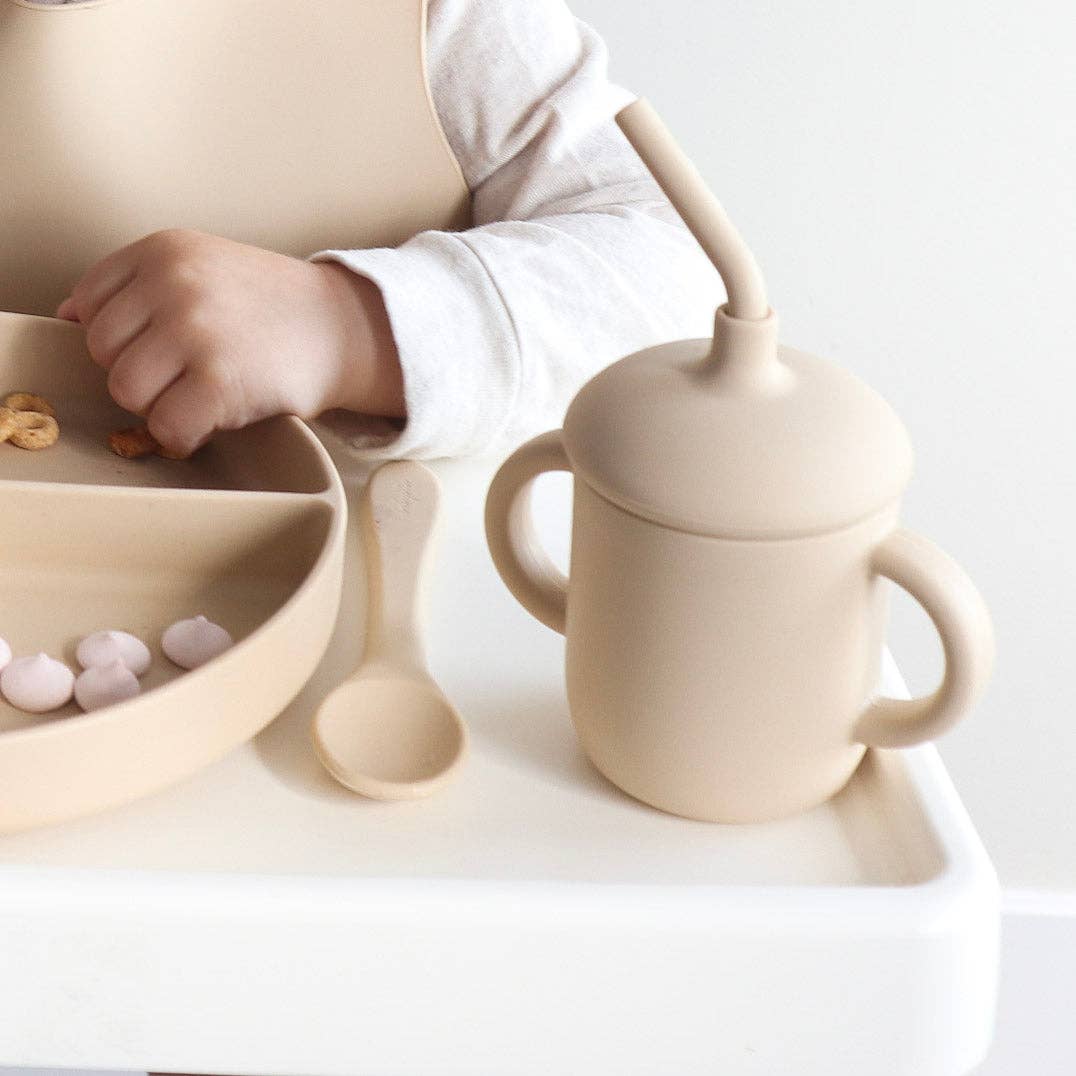 Sippy Cup with Straw, Spill-Proof & Anti-Stain - Sage