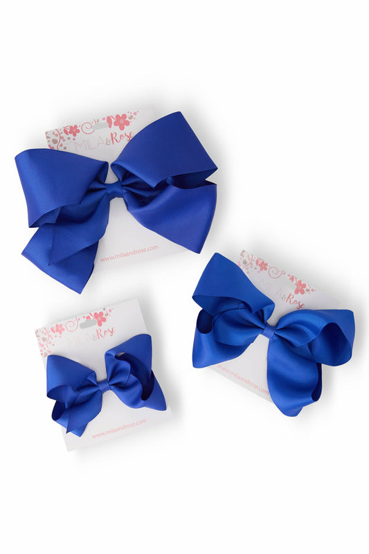 Royal Blue Grosgrain Hair Bow